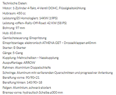 XEF 450 rally technische daten.PNG